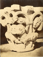 Chapiteau roman Vintage albumen print  Tirage albuminé  16x22  Circa 1880 