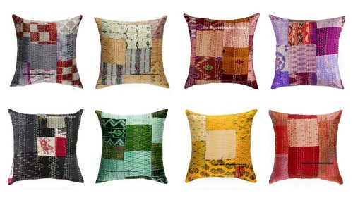Patola kantha soie coussin - patola,