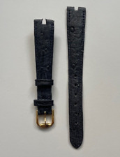 Bracelet montre GIVENCHY cuir Autruche noir fait main 14 MM