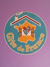 Plaque tôle no émaillé 1970 hôtel Gîte de France CREDIT AGRICOLE COQ Hahn rooste