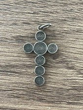 Ancien pendentif croix en argent massif TOUJOURS FIDELE celte bretonne Kelt ???
