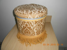 Pouf coffre vintage  en carton renforcé recouvert de damas viscose