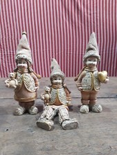 décoration de noël vintage : 3 personnages en céramique et tissu