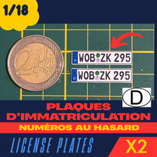 Plaques d’immatriculation Allemandes pour miniature 1/18 1:18 - German plates