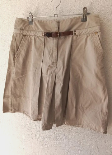 Jupe évasé coton beige - coton,