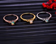 Bague en opale boho éthiopienne | Cadeau bijoux opale de feu nœud celtique...