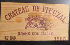 Estampe , façade de caisse vins château FIEUZAL 1985 ref 105