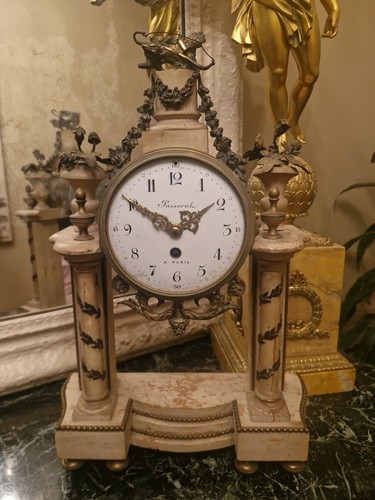 Ancienne horloge bois peint - bois,