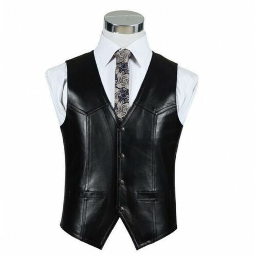 Gilet manteau bouton cuir - manteau,