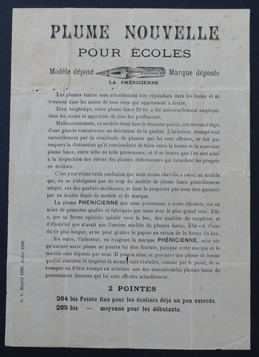 Publicité 1896 plume blanzy - publicité,
