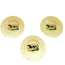 3 assiettes creuse Idéal du Gazeau cheval hippisme  prix d'Amérique trotteur 