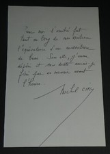 Michel CIRY Citation autographe signée sur amitié 1 page 1978