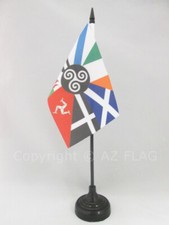 DRAPEAU DE TABLE CELTIQUE MULTI 15x10cm - PETIT DRAPEAUX DE BUREAU CELTE - PAYS