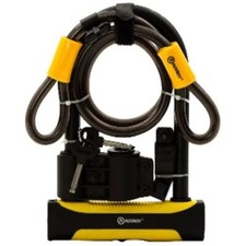 AUVRAY U ROC antivol U + câble 180x245 Ø 14/100 cm Ø 12 à clé Niveau 8 pour vélo