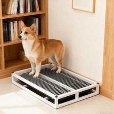 Bac à litière pour chien portable en treillis, antidérapant et lavable,