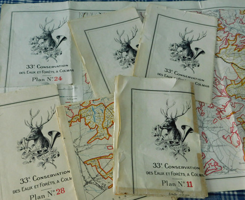 Lot vintage carte plan alsace - lot,