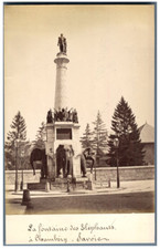 France, Chambéry, Fontaine des Eléphants  vintage albumen print Tirage albumin