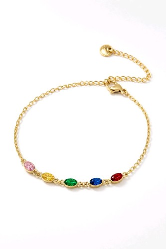 Bracelet chaîne fine pierres