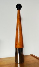 Grande Lampe Bois Et Métal Chromé Vintage