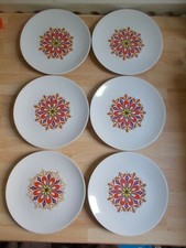 6 assiettes à dessert en porcelaine CONTEMPORAIN LIMOGES  CHAPUS FRÈRES