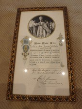 ANCIEN CADRE BOIS/Indulgencede PAPE PIE XI/1930/DEBUT XXé/21x36 cm/VATICAN