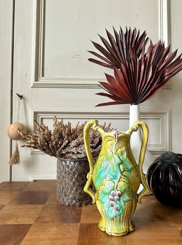 Vase art nouveau barbotine - en,