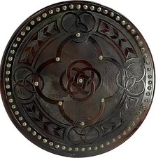 Bouclier médiéval en bois 30" médiéval viking celtique écossais targe marron,...
