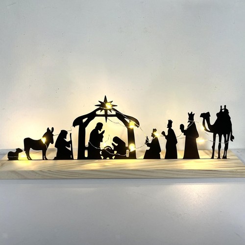 Crèche noël métal - crèche,
