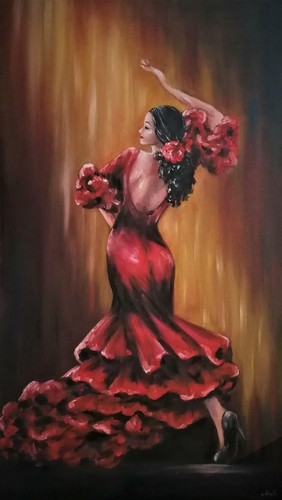 Danseuse flamenco tableau - danseuse,