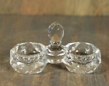 Antique SAINT ST LOUIS Crystal Double Open Salt Cellar Dip Signed Art Deco