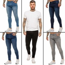 Enzo Jean Slim Fit Homme Skinny Stretch Flex Denim Coton Pantalon Taille UK