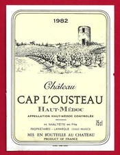 78/40 Etiquette Label HAUT-MÉDOC CHÂTEAU CAP L'OUSTEAU 1982 MALTÊTE Lamarque 33