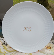 6 assiettes plates blanches  porcelaine de Bavière Winterling monogramme NB doré