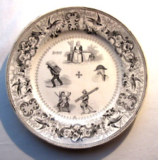 Assiette à dessert XIXème à rébus signée HB porcelaine de Choisy le Roi, N°11