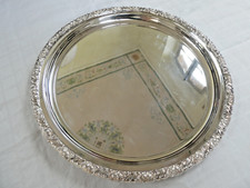 Plat / Plateau de service circulaire en métal argenté Hecworth Sheffield