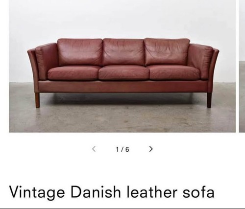 Danish leather sofa mogens - leather, by