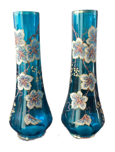 Paire vases émaillé art - paire,