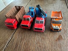 LOT DE QUATRE CAMIONS MAJORETTE SCANIA  MERCEDES 1/100 MADE IN FRANCE EPAVE