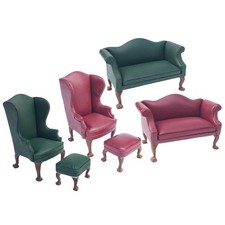 Moderne Réaliste Échelle 1:12 Miniature Dollhouse PU En Cuir Fauteuil Canapé