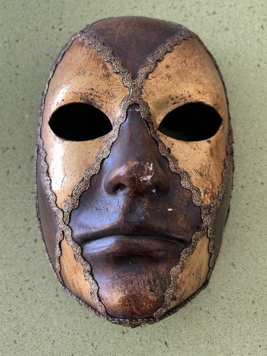 Masque vénitien doré marron - masque,