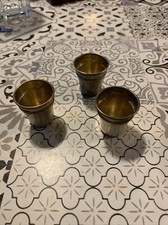 3 petits verres à liqueur Métal Argenté Poinçon Pot Cie 