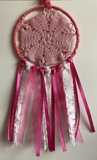 Attrape-rêves rose et blanc -