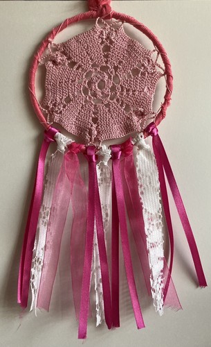 Attrape rêves rose blanc - rose, et