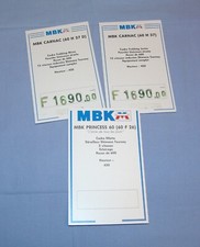 collector : lot de 3 cartes prix velo mbk enfant 