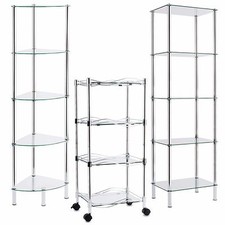 Étagère en Verre Armoire D'Angle Plateau Etagère Verticale Bain Vitrine Rouleau