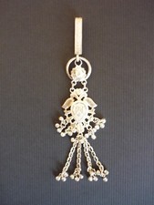 Accessoire sari / porte clés indien en argent, NEUF