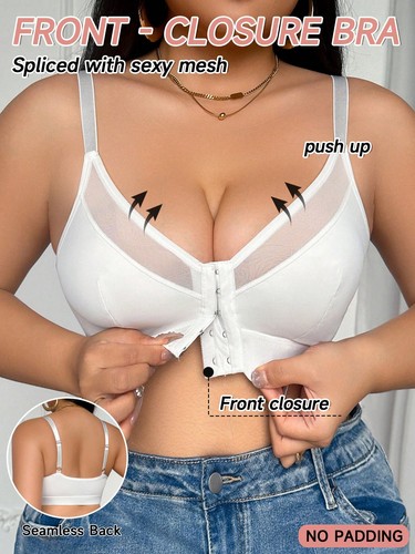 Plus size front closure mesh - plus,