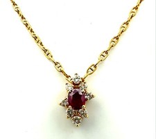 MAGNIFIQUE COLLIER OR 18 CARATS - Rubis et diamants 0,40 carat - 7,74 g