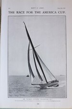 1903 Imprimé Course Pour Amérique Tasse Sir Thomas Liptons Trèfle III