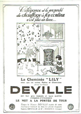 publicité Advertising  AD 0223 1925   Deville  cheminée Lily chauffage